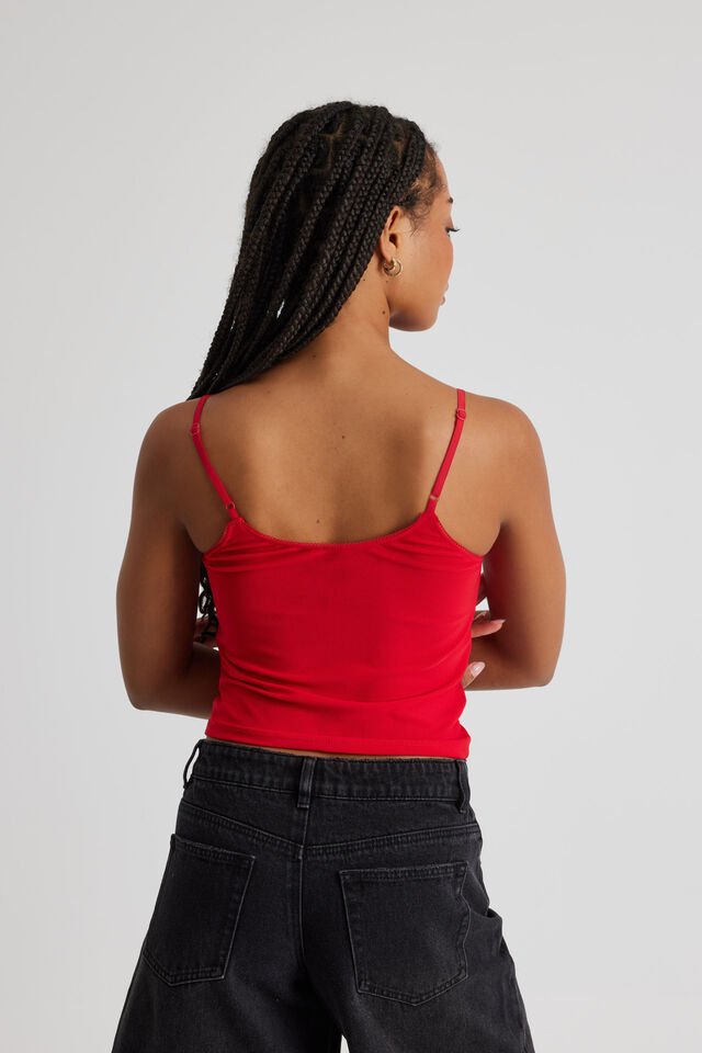 Sophia Mesh Cami, POST BOX RED