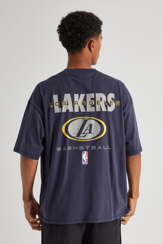 Box Fit Nba T Shirt, LCN NBA ARCTIC BLUE/LAKERS Y2K