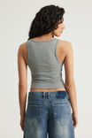Henley Scoop Neck Tank, DARK MARLE - example image 3