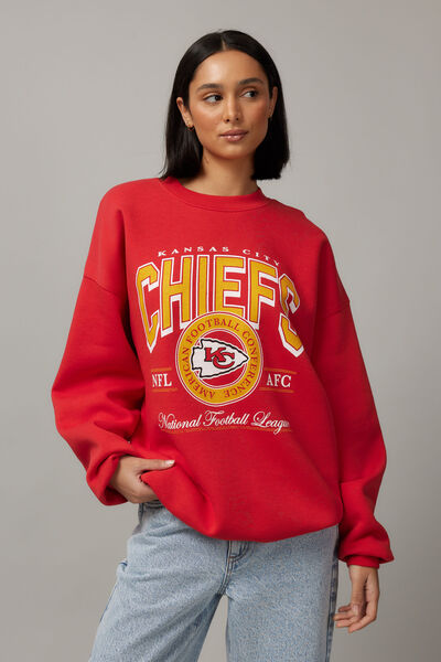 Lcn Nfl Classic Crew Neck Sweater, LCN NFL WASHED LYCHEE/CHIEFS