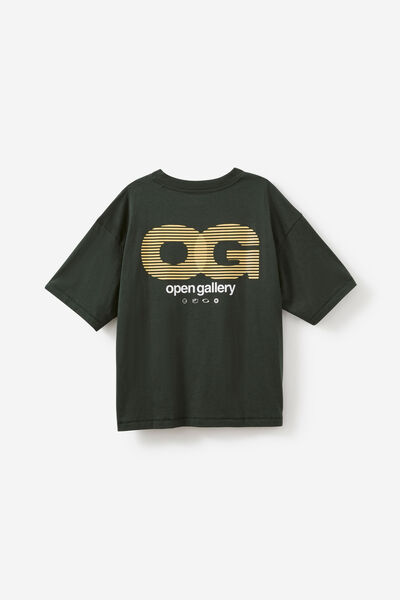 Open Gallery Box Fit Tshirt, OG KELP/PARALLEL DIVISION