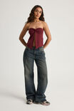 Knot Front Split Bandeau, BORDEAUX - alternate image 2