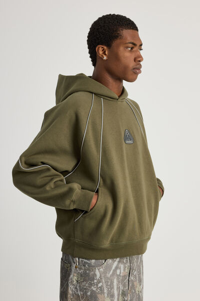 Half Half Hoodie, HH DEEP KHAKI/PIPING
