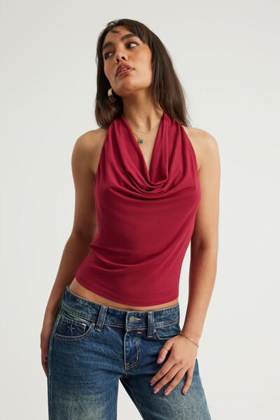 Cowl Neck Halter, SHIRAZ
