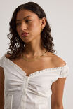 Novie Off Shoulder Shirt, WHITE - alternate image 4