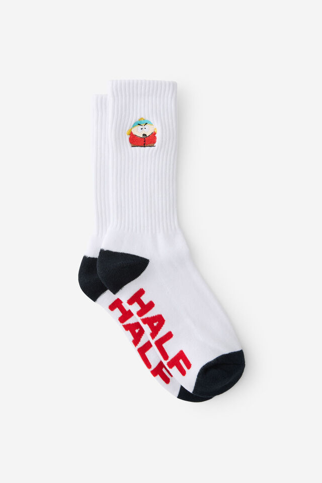 Unisex Rib Sock - Lcn, LCN SOUTH PARK X HALF HALF CARTMAN WHT