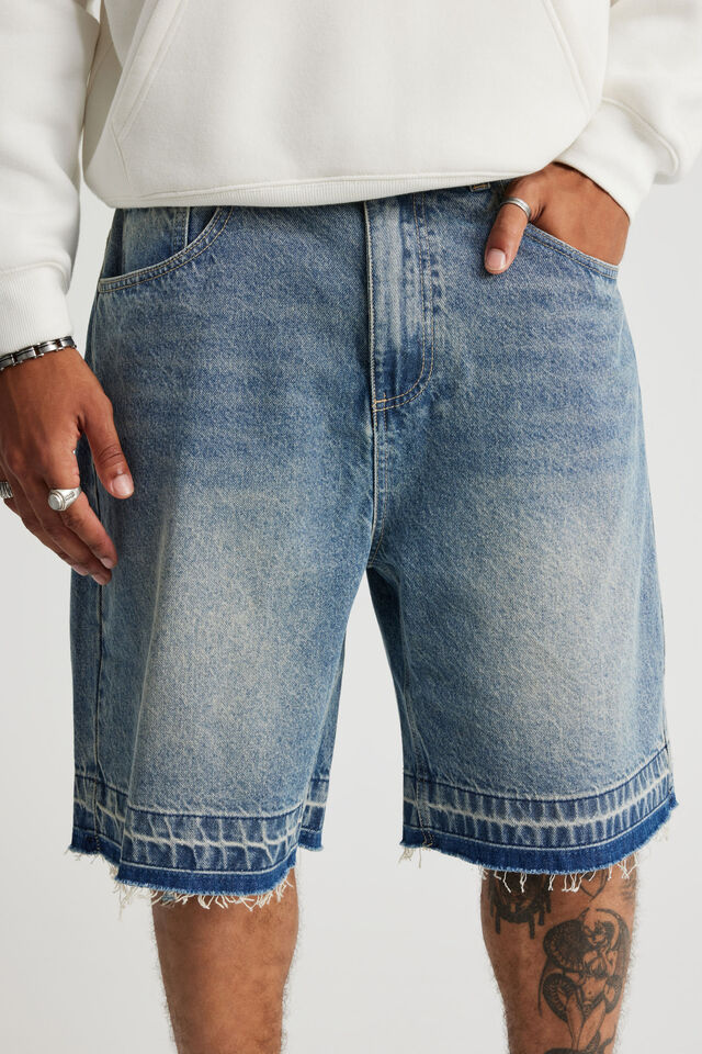 Notion Baggy Denim Short, SOFT TINT/ROLL DOWN HEM
