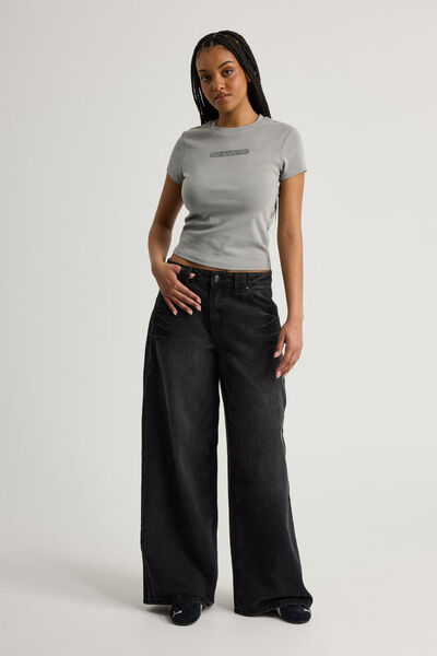 Mega Baggy Jean, EXTREME BLACK WASH _ ANGEL WINGS