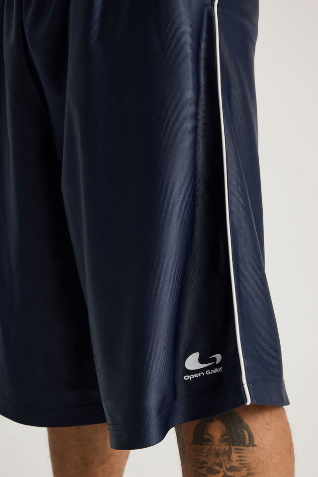 Open Gallery Longline Basketball Short, BLACK IRIS
