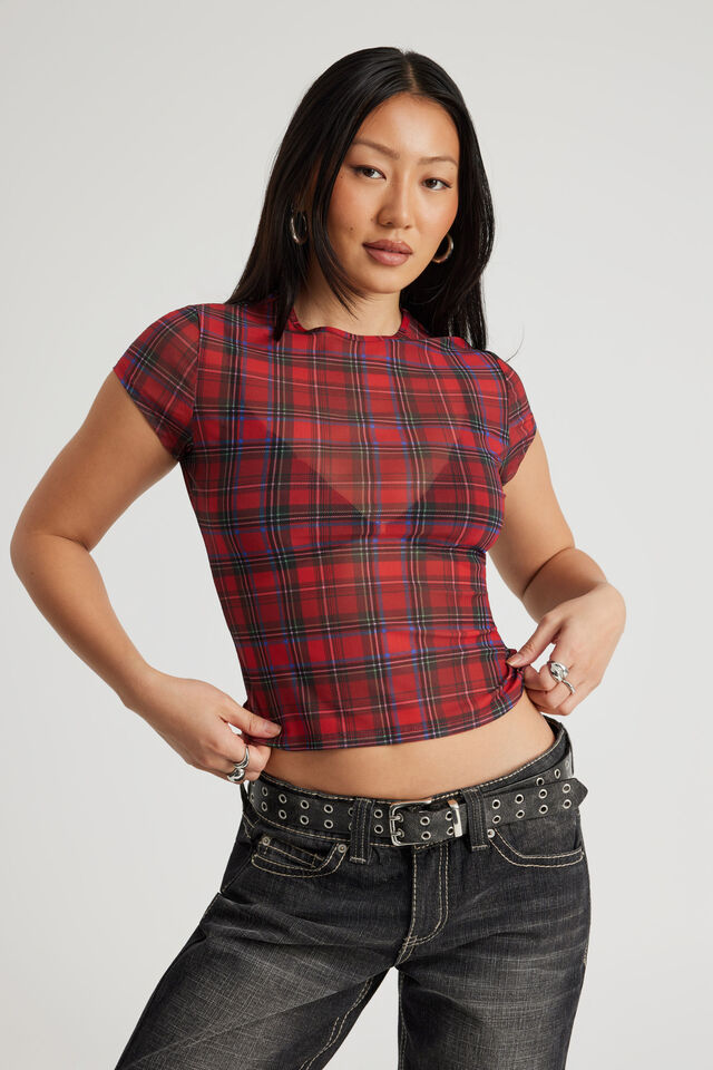 Mesh Tee, PLAID