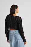 Alana Knit Crop Jumper, BLACK - alternate image 3