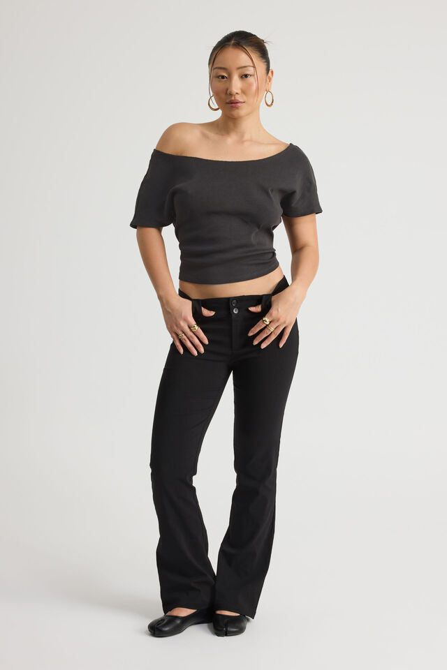 One Shoulder Graphic Tee, PHANTOM