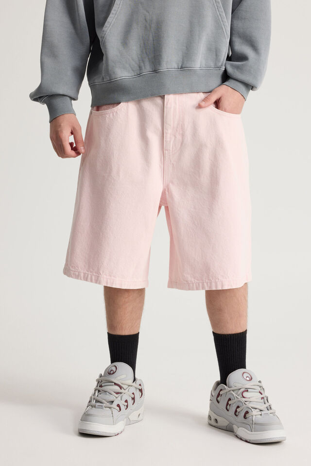 Half Half Classico Denim Short, WASHED PINK ICE