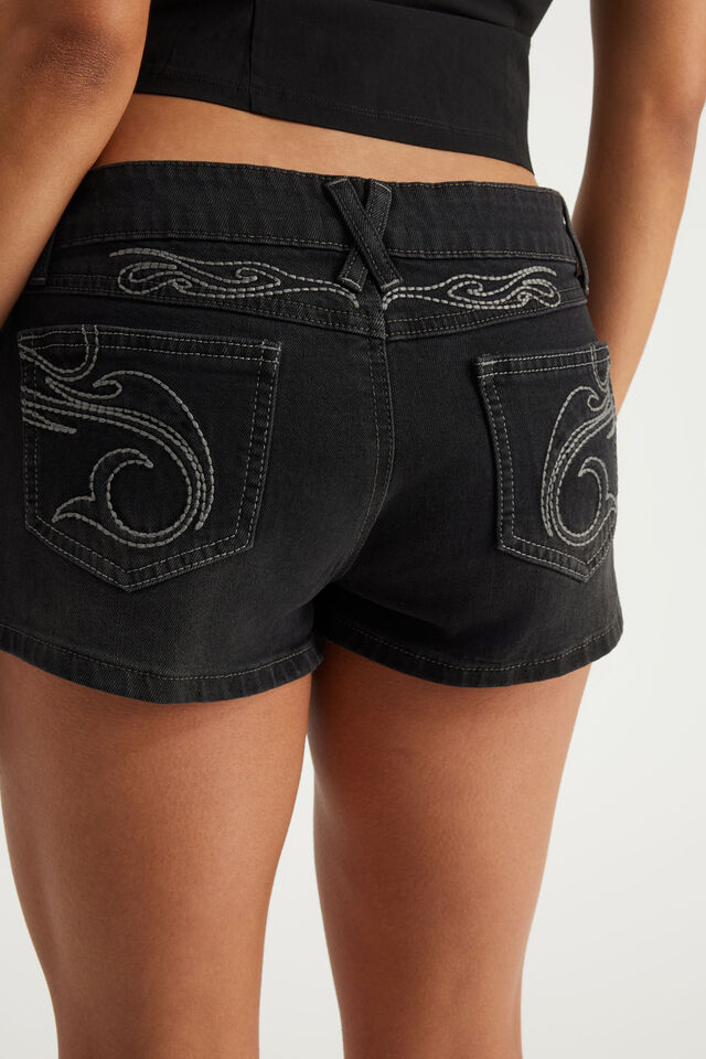 Tumblr Low Rise Booty Short, RIOT BLACK BUTTERFLY
