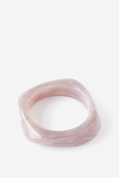 Edge Chunky Bangle, STONE TAUPE