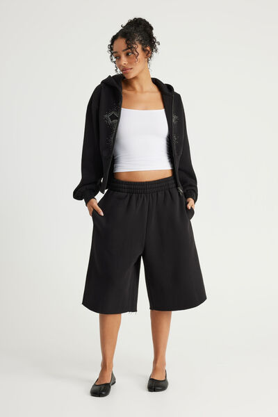 Authentics Baggy Track Short, BLACK