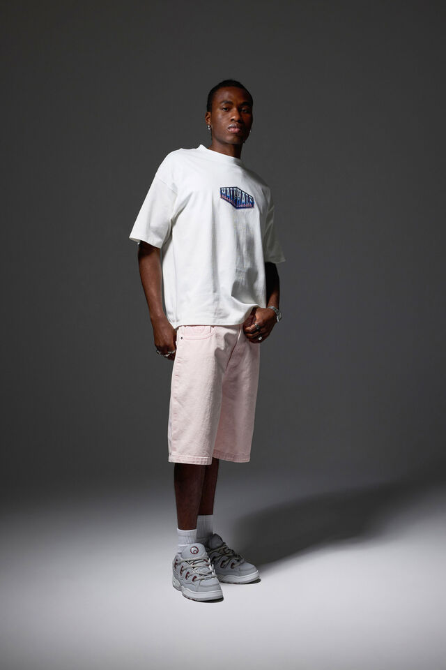 Half Half Classico Denim Short, WASHED PINK ICE