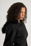 Notion Corset Zip Through Hoodie, NTN BLACK/FAUX FUR - alternate image 4