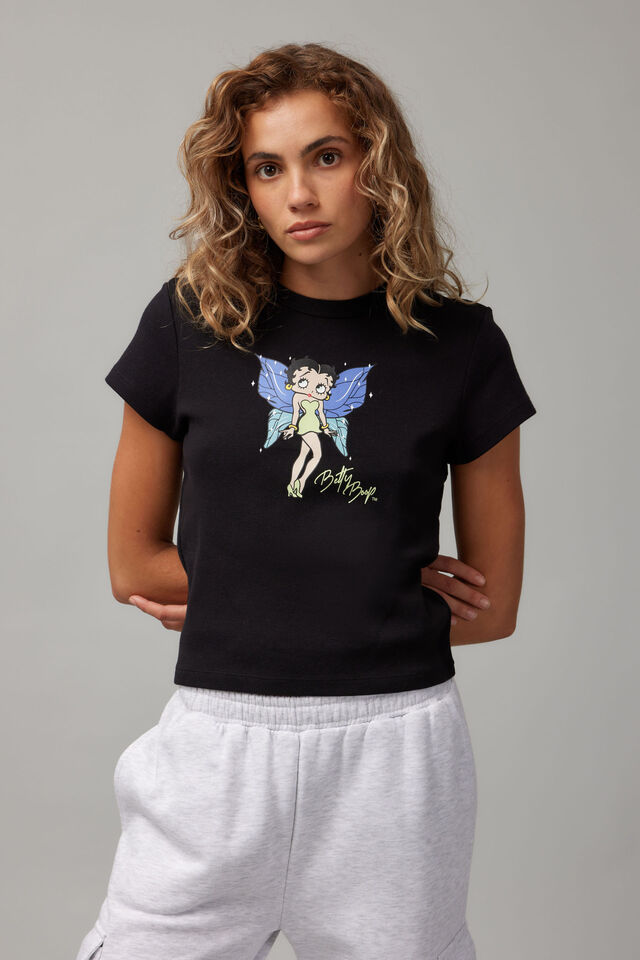 Betty Boop Slim Fit Graphic Tee, LCN BBP BLACK  / FAIRY BETTY