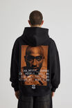 Music Merch Hoodie, LCN BRA BLACK/ORANGE TUPAC PORTRAIT - alternate image 3