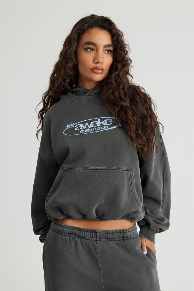 Chloe Hoodie, WASHED BLACK/AWAKE