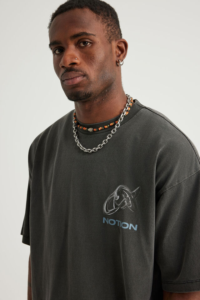 Notion Vintage Graphic Tshirt, NTN WASHED BLACK/INTERTWINED