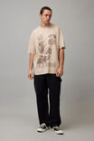 Oversized Music Merch T Shirt, LCN BRA BEIGE/TUPAC GET AROUND - alternate image 2