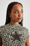 Fitted Baby Tee, LEOPARD/STAR - alternate image 4