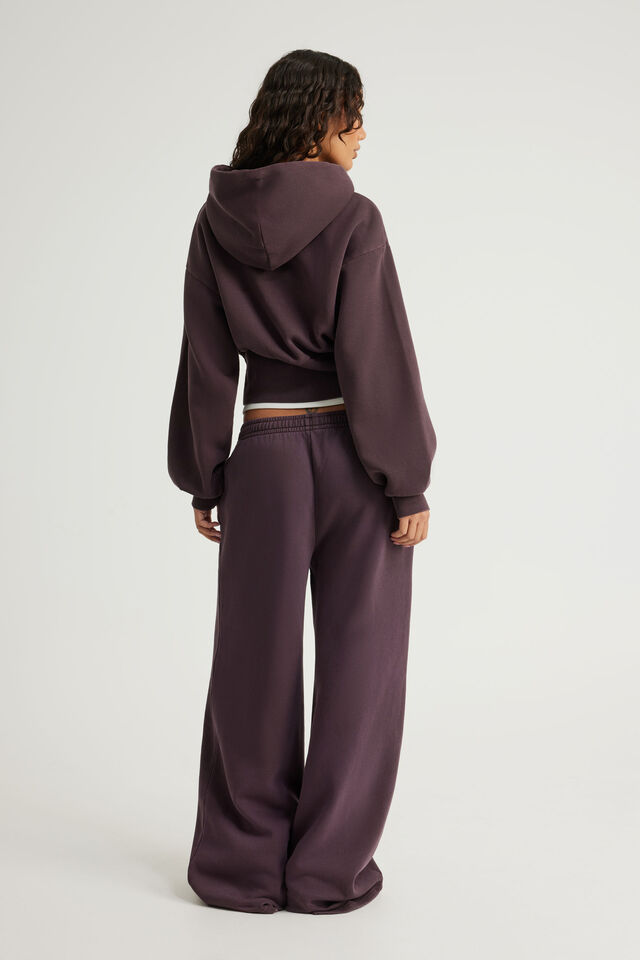 Classic Wide Leg Trackpant, WASHED FROZEN BERRY