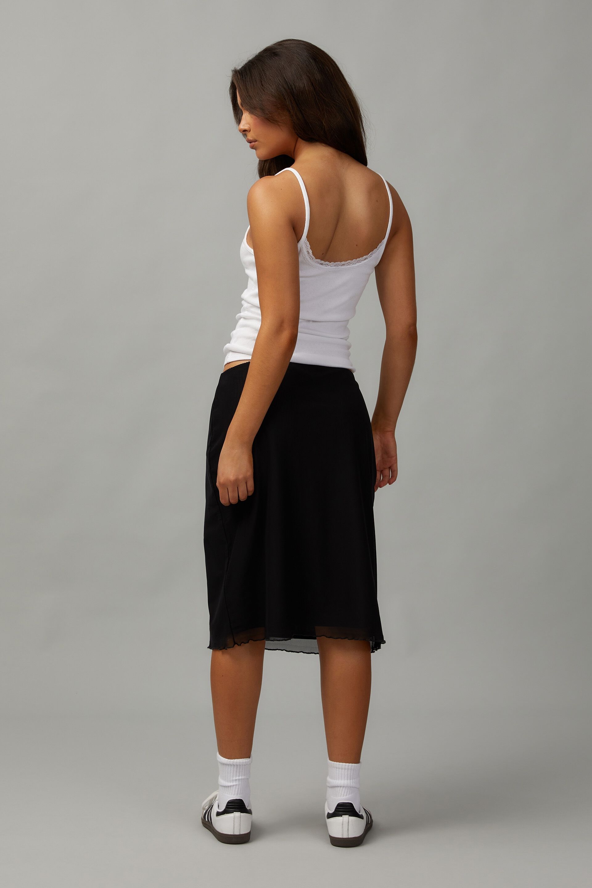 Midi slip skirt black discount