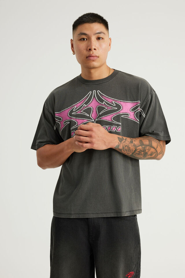 Notion Vintage Graphic Tshirt, NTN WASHED BLACK/CYBER SIGIL