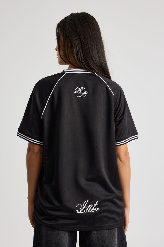 V Neck Sports Jersey, BLACK/LEGACY
