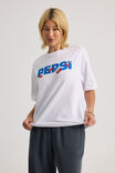 Lcn Pepsi Oversized Graphic Tee, LCN PEP WHITE/PEPSI CHERRY - alternate image 1