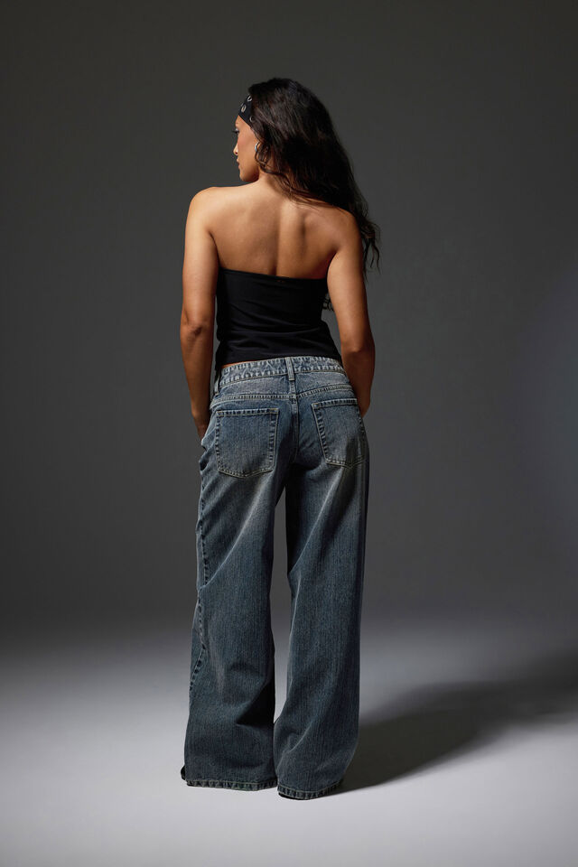 Knot Front Split Bandeau, BLACK