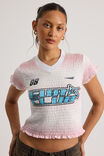 Shirred Fitted Sports Jersey, PINK/EURO CLUB - alternate image 4