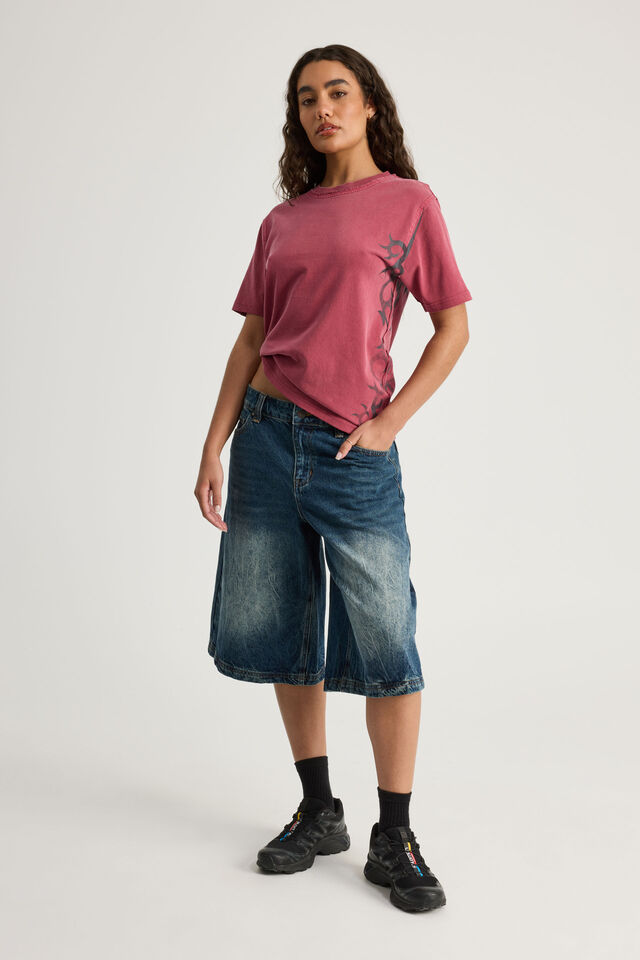 Notion X Smolbrat Slim Fit Tshirt, WASHED CRANBERRY/SMOLBRAT BRANDING