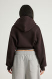 Authentics Shrunken Zip Through Hoodie, CHOC NOIR - example image 3