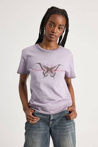 Notion X Smolbrat Regular Tshirt, WASHED LILITH/SMOLBRAT BUTTERFLY