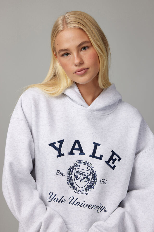 Lcn College Hoodie, LCN YAL SILVER MARLE/YALE