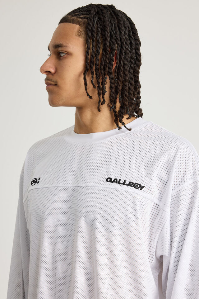 Open Gallery Long Sleeve Mesh Tshirt, OG WHITE/GALLERY PANEL