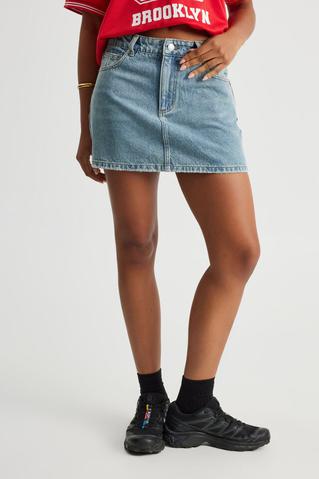 The Everyday Denim Skirt, WESTERN BLUE