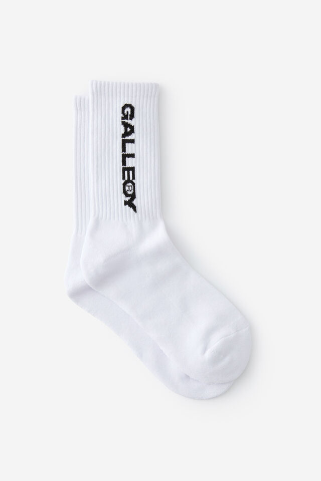 Unisex Rib Sock - Extra, OPEN GALLERY WHITE W LOGO