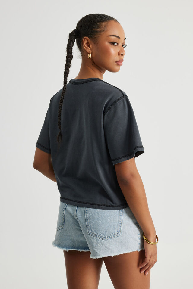 Boxy Graphic Tee, WASHED BLACK/RELENTLESS LOVE