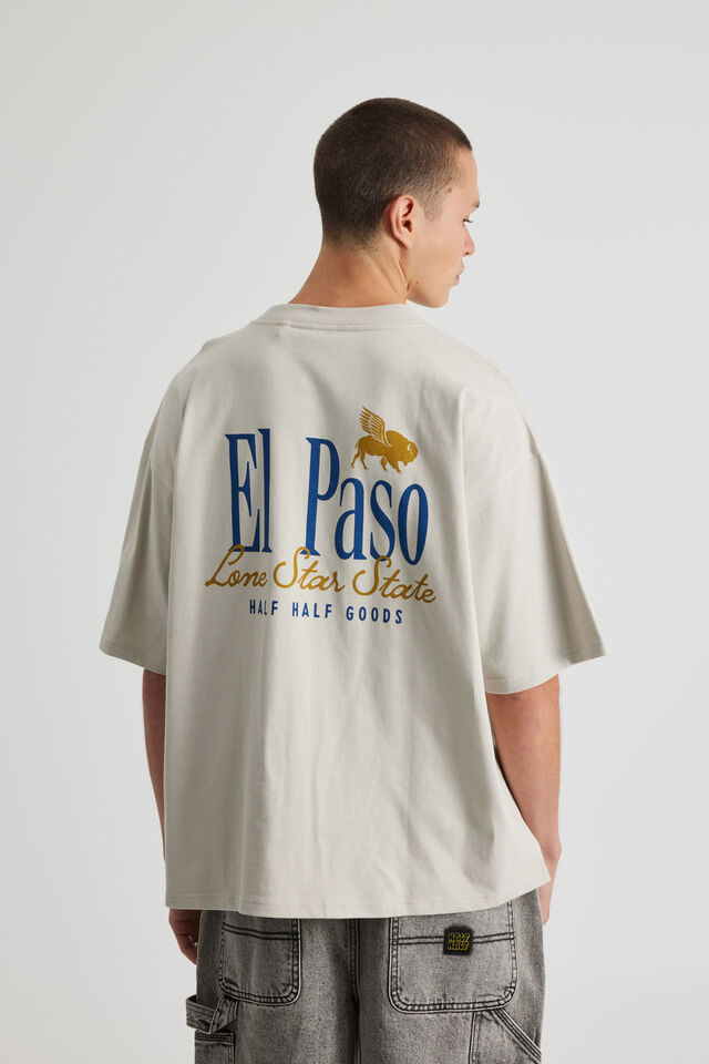 Half Half Heavyweight Box Fit Graphic Tshirt, HH FOG/EL PASO