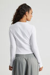 Authentics Fitted Long Sleeve Top, WHITE - alternate image 3