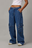 Lexi Baggy Cargo Jean, MID BLUE - alternate image 2