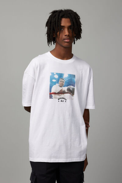 Oversized Muhammad Ali T Shirt, LCN ALI WHITE/ALI PHOTOGRAPH