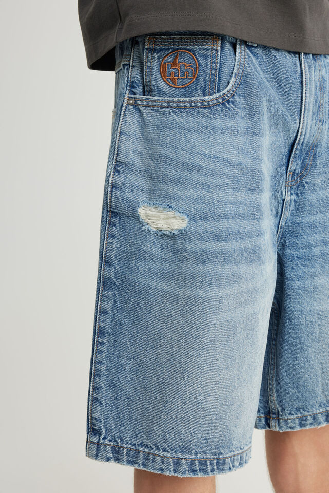 Half Half Classico Denim Short, DISTRESSED CLASSIC INDIGO