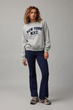 Graphic Crew Sweater, GREY MARLE/NYC - alternate image 2