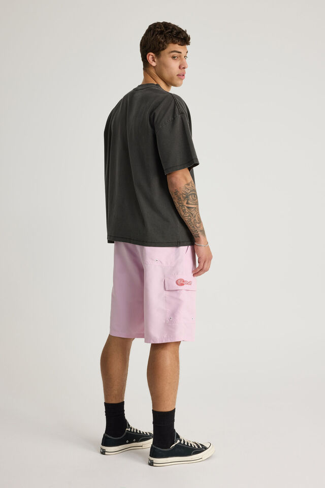 Half Half Cargo Boardshort, PINK ICE
